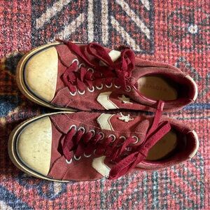 Converse Burgundy and Cream Sneakers